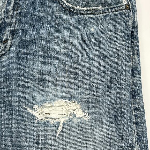 Levis 514 Straight Fit Jeans Distressed Levi Strauss Denim Blue Mens 32x32 - Picture 6 of 14